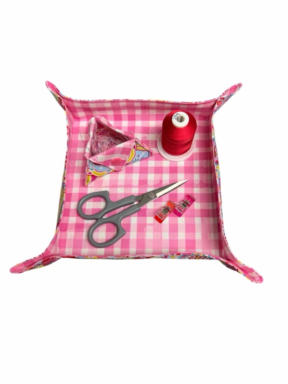 Hand Crafted Snap Tray and Small ORT Catcher Fabric Notion & Thread Catch All - Picture 14 of 15